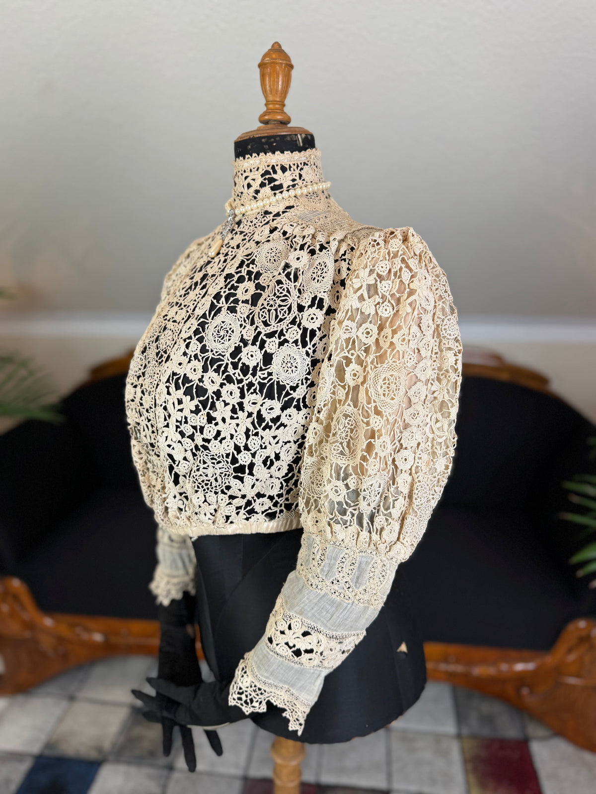Irish Crochet Lace Blouse, ca. 1901