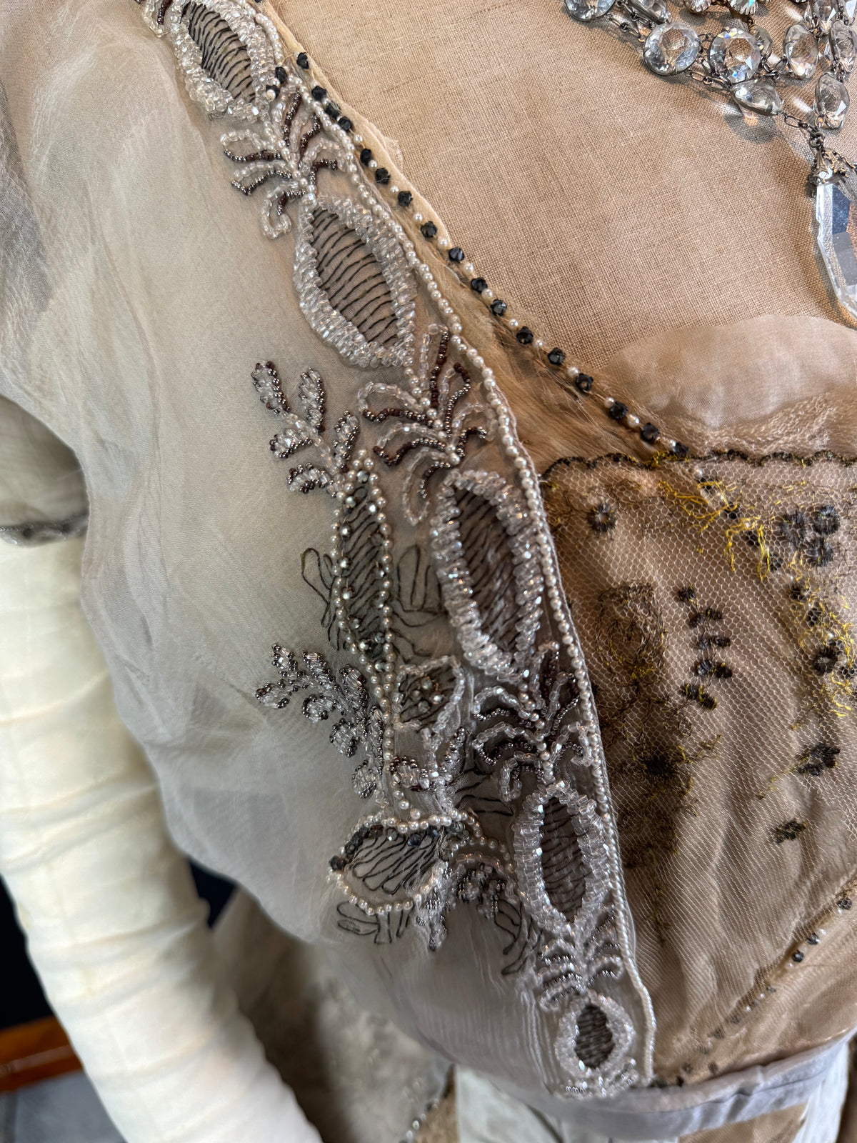 Antique GUSTAVE BEER Evening Dress – Silk Chiffon & Velvet, Paris Couture ca. 1912