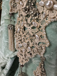 Antique ROUFF Paris Green Velvet Evening Dress – Victorian Couture ca. 1898