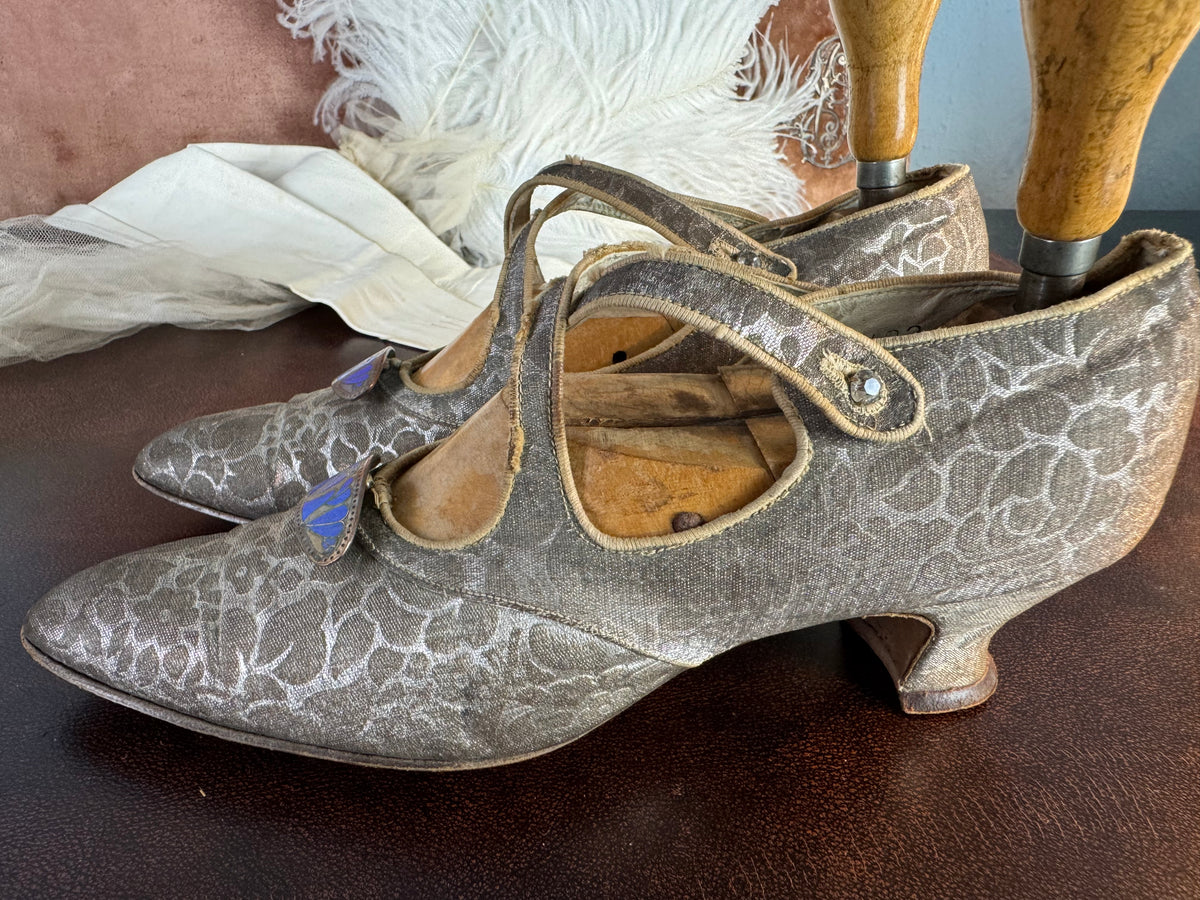 WIENER WERKSTÄTTE Shoes, Enamel Medaillons, Vienna, ca. 1910