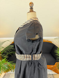 Edwardian Striped Cotton Bathing Suit Set, ca. 1910