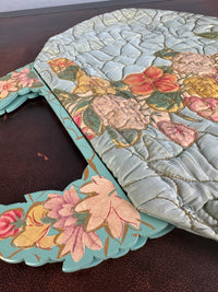 Antique Quilted Beach Bag, France, ca. 1926