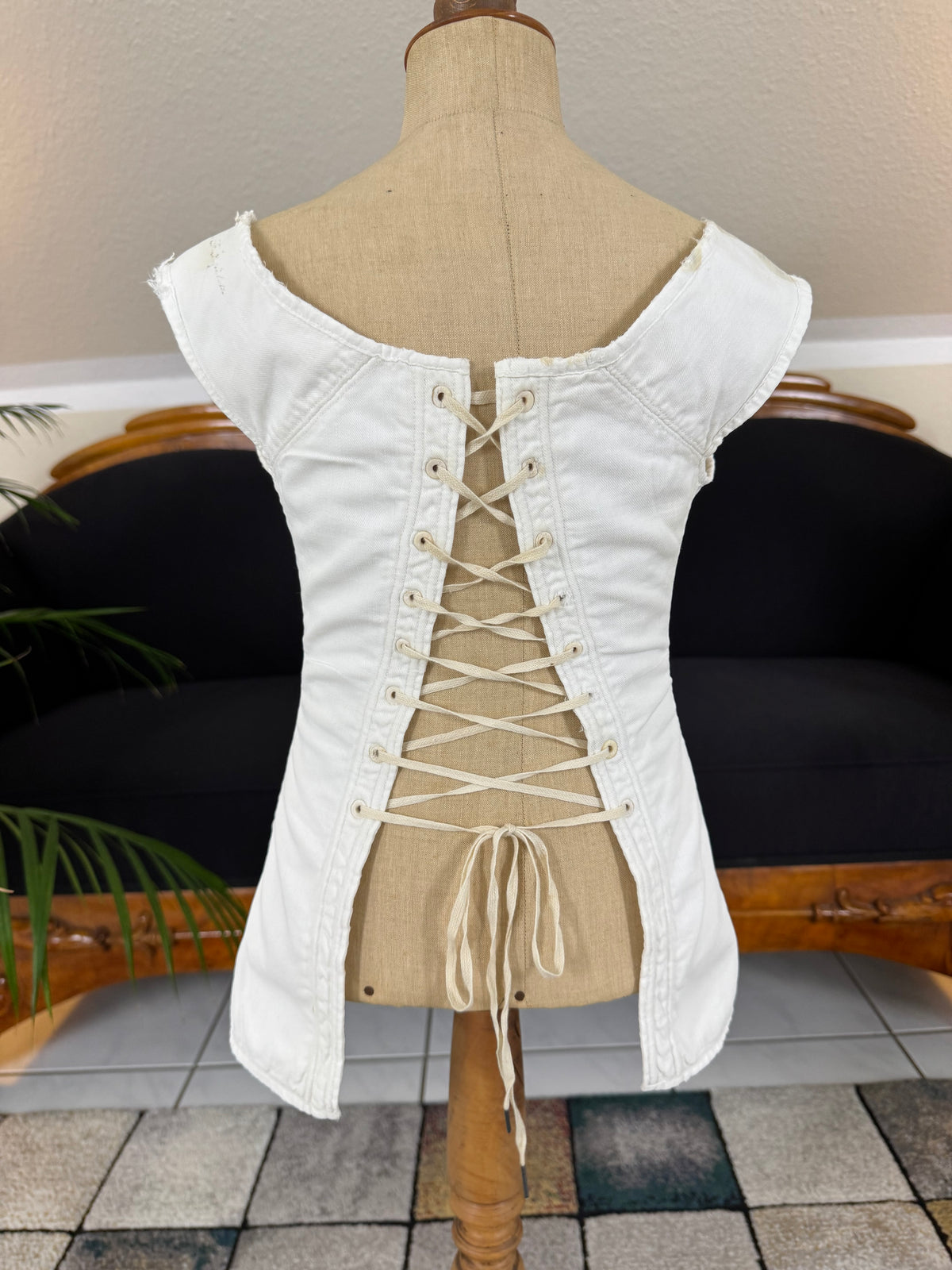 Corded Cotton Corset, ca. 1825–1830 – Regency Fashion, Rare Early 19th‑Century Example