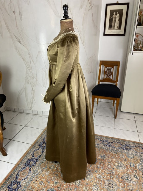 silk empire dress Empire Waist Prom Long Dress with Lace Back