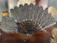 Set of Four Feather Fans and Three Antique Hand Fans – Late 19th to Early 20th Century