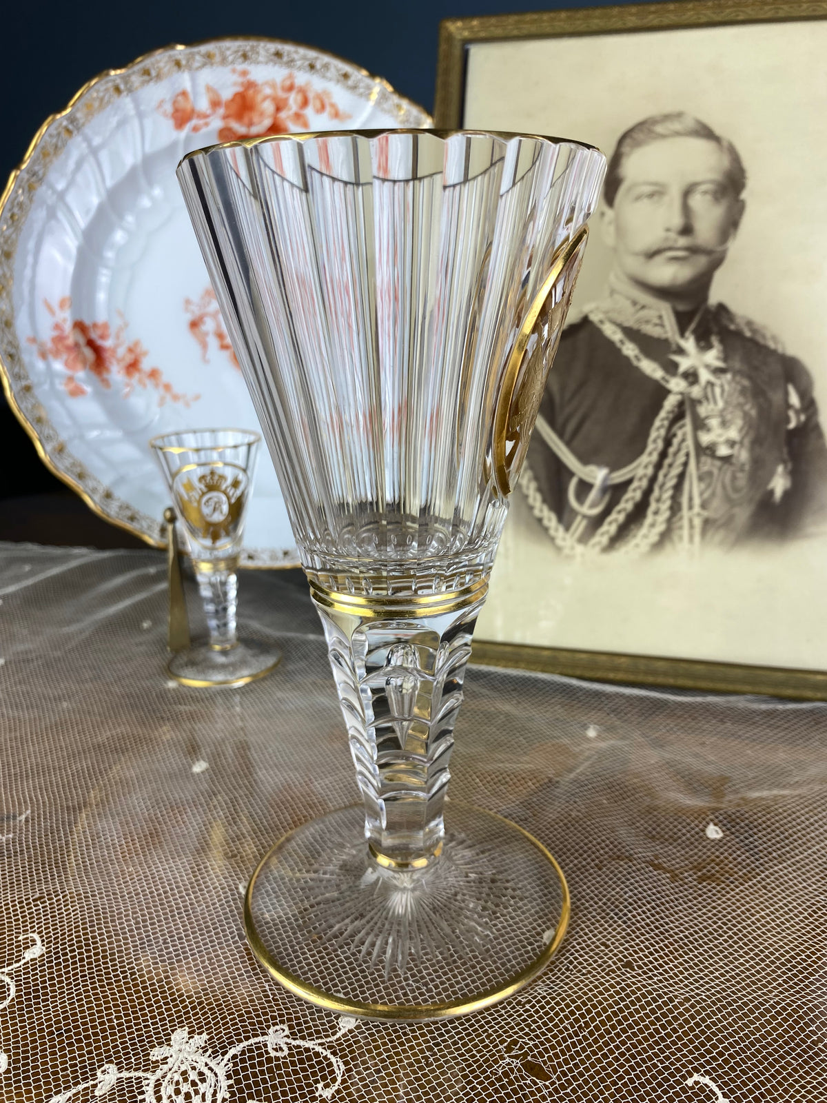 Red Wine Glass, Gräflich Schaffgotsch's Josephinenhütte, Kaiser Wilhelm II, ca. 1912