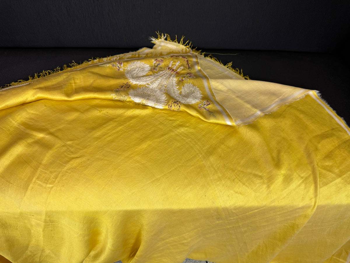 Regency Shawl with Prince of Wales’s Feathers Embroidery, ca. 1805