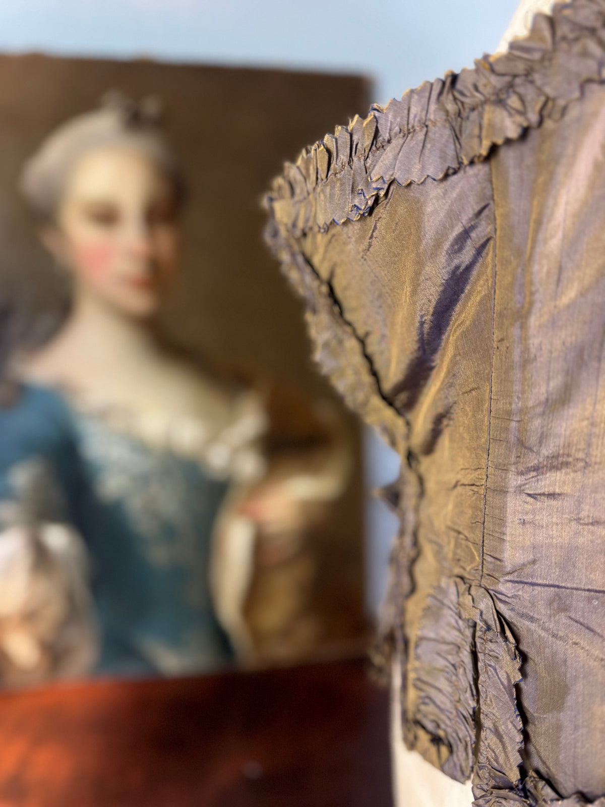 Rococo Bodice for a Young Girl, France, c. 1780 – Antique 18th‑Century Hand‑Sewn Garment
