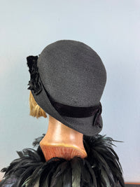 Antique Asymmetrical Straw Hat, England, ca. 1920
