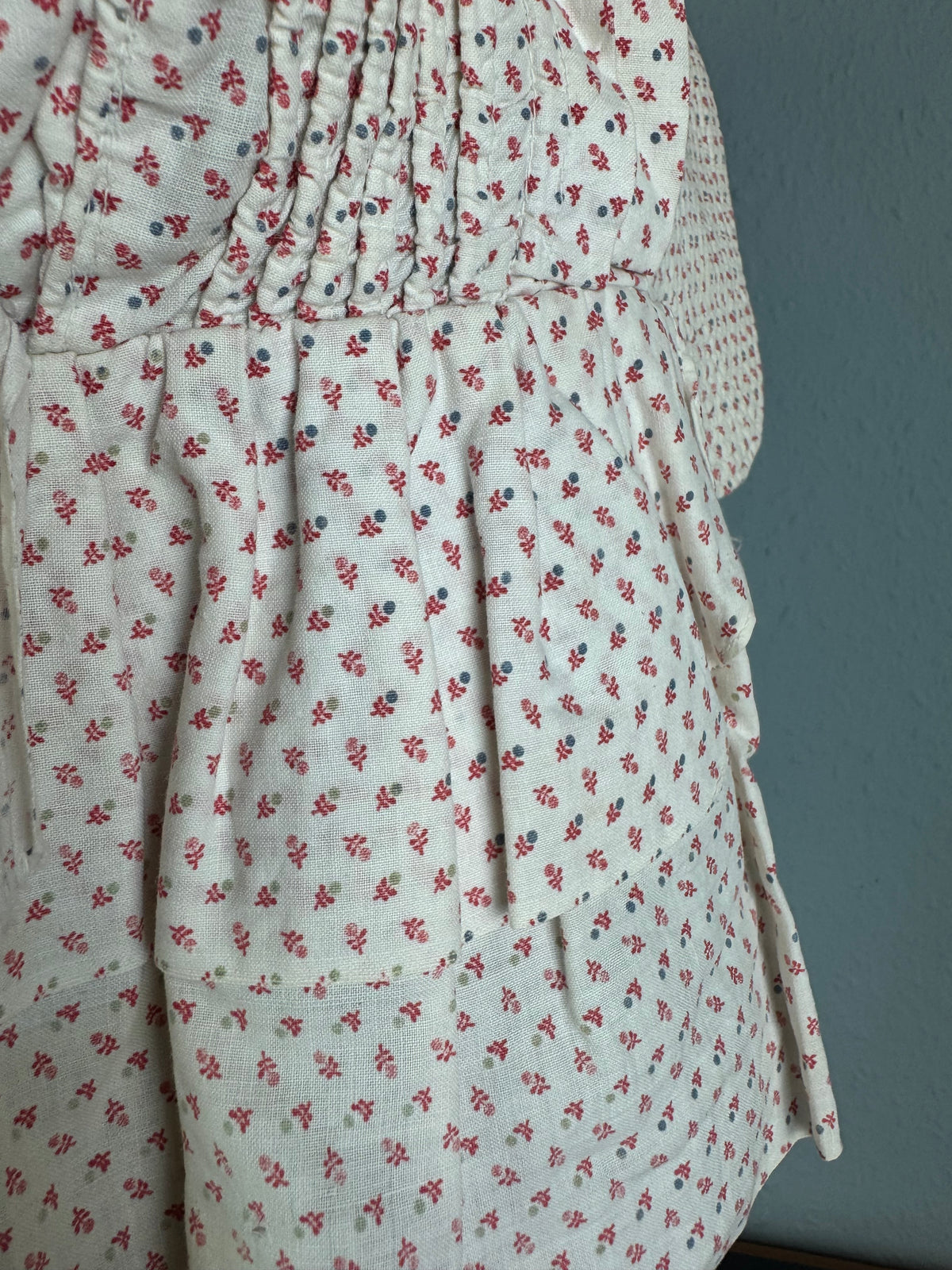 Antique Victorian Printed Cotton Sunbonnet, ca. 1900 – Wide Quilted Brim