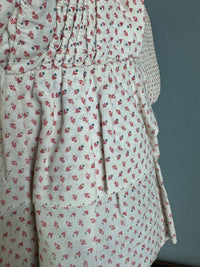 Antique Victorian Printed Cotton Sunbonnet, ca. 1900 – Wide Quilted Brim
