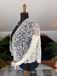 Edwardian White Embroidered Tulle Jacket, England, ca. 1906 – Decorative Overlay Garment