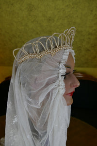 Couronne de cire ancienne, Mode de Paris, années 1920