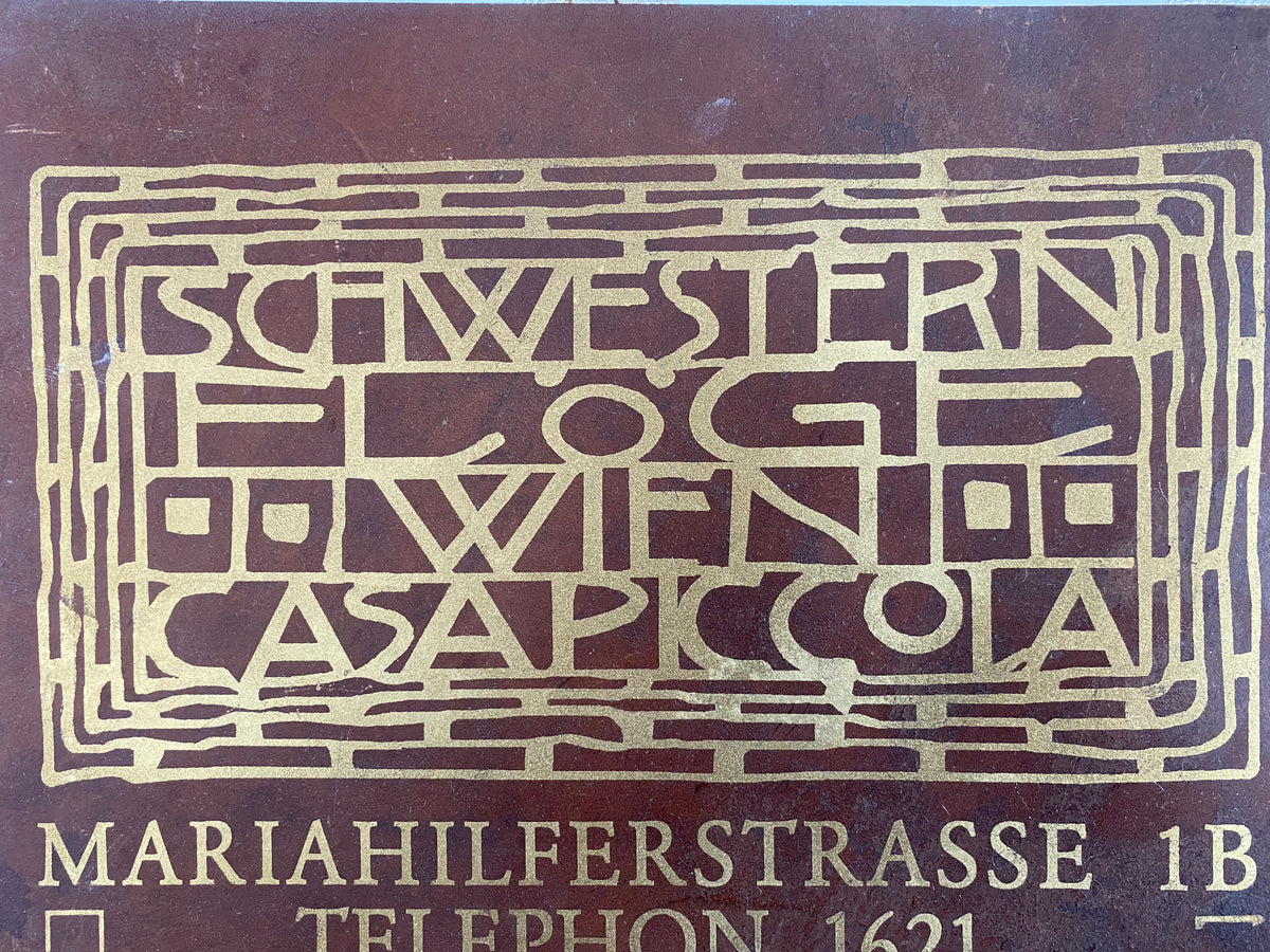 Original Advertising Plaque from the "Schwestern Flöge" Fashion Salon, Vienna – Casa Piccola, ca. 1904.