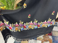 Wool Scarf with Embroidered Floral Motifs, ca. 1900