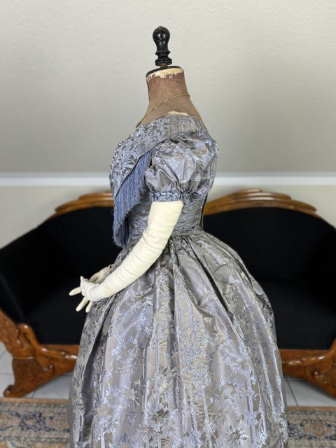 Antique Biedermeier Evening Gown ca. 1845 Austrian Brocade Dress ANTIQUE GOWN Antique Biedermeier Evening Gown ca. 1845 Austrian Brocade Dress ANTIQUE GOWN