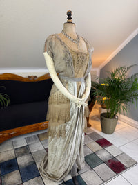 Antique GUSTAVE BEER Evening Dress – Silk Chiffon & Velvet, Paris Couture ca. 1912