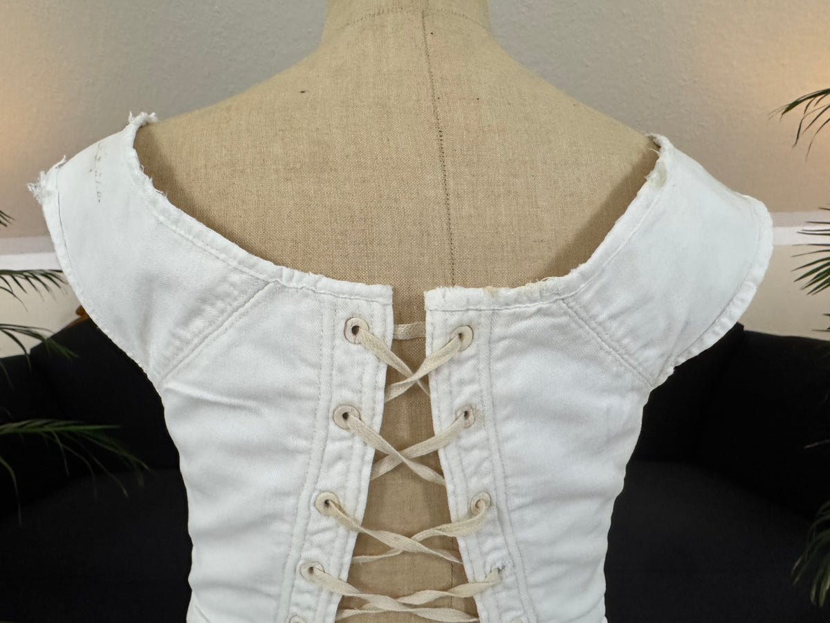 Corded Cotton Corset, ca. 1825–1830 – Regency Fashion, Rare Early 19th‑Century Example