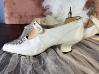 Antique Evening Shoes in Goatskin Leather, England, ca. 1907