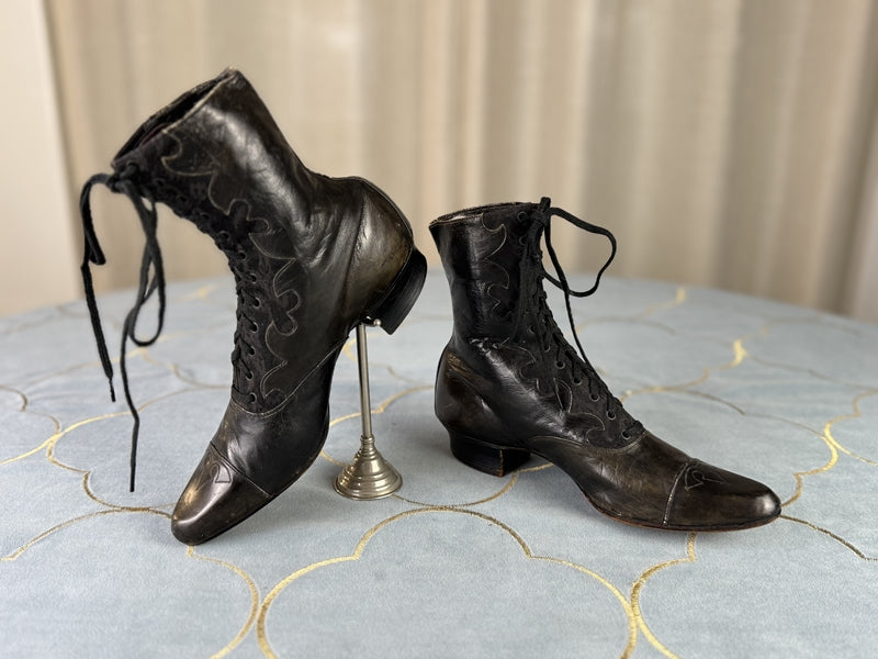 Unworn Lace-up Boots, ca. 1900