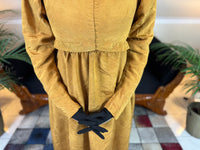 Antique Regency Gown in Gold Moiré Silk, ca. 1815-1820