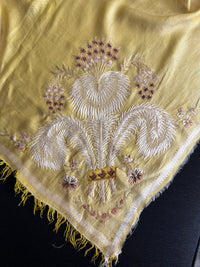 Regency Shawl with Prince of Wales’s Feathers Embroidery, ca. 1805
