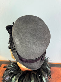 Antique Asymmetrical Straw Hat, England, ca. 1920