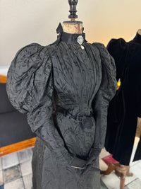 Victorian Silk Dress with Velvet Coat, ca. 1895 - Authentic American Antique Fashion