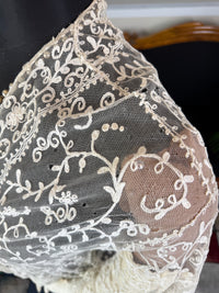 Edwardian White Embroidered Tulle Jacket, England, ca. 1906 – Decorative Overlay Garment