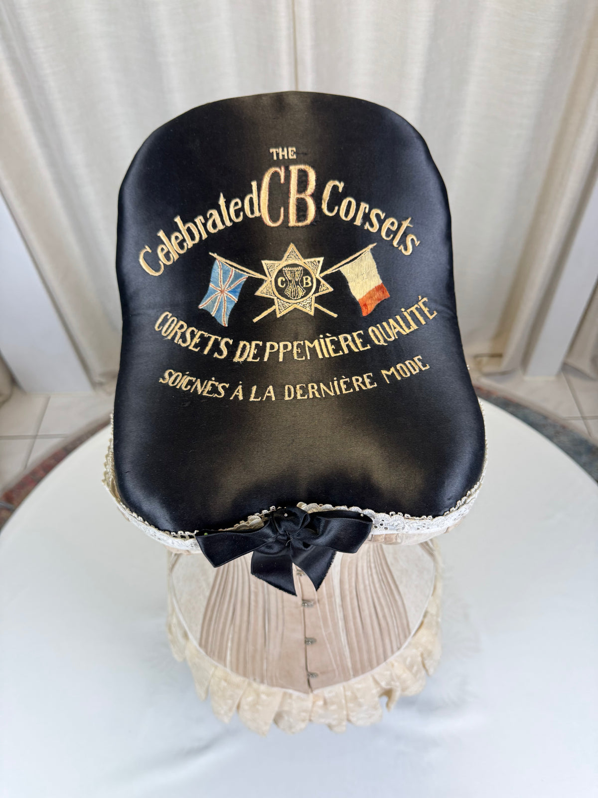 Extremely Rare CB Corset Display, ca. 1880 – Original Victorian Corset Under Glass Dome