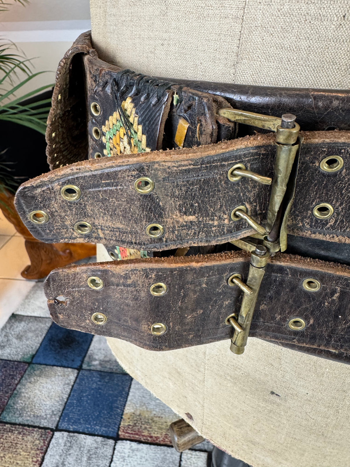 Traditional Leather Satchel with Feather-Quill Embroidery – Transylvania, ca. 1810