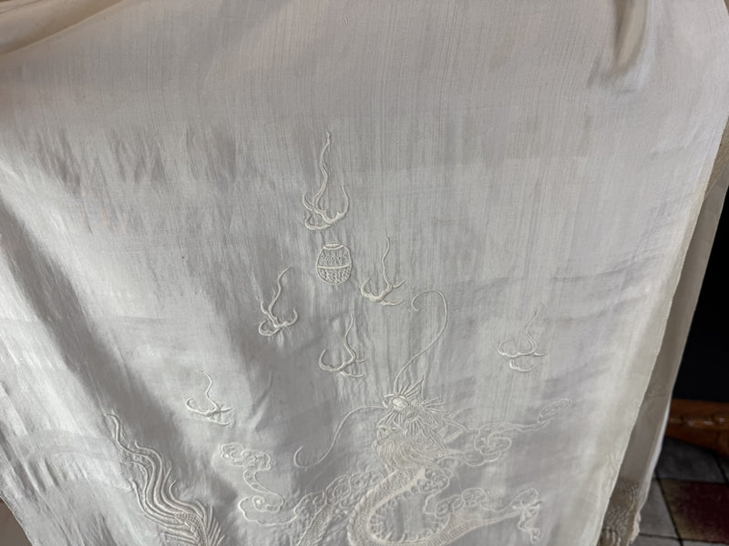 Chinese Silk Shawl, dragon motif, ca. 1907