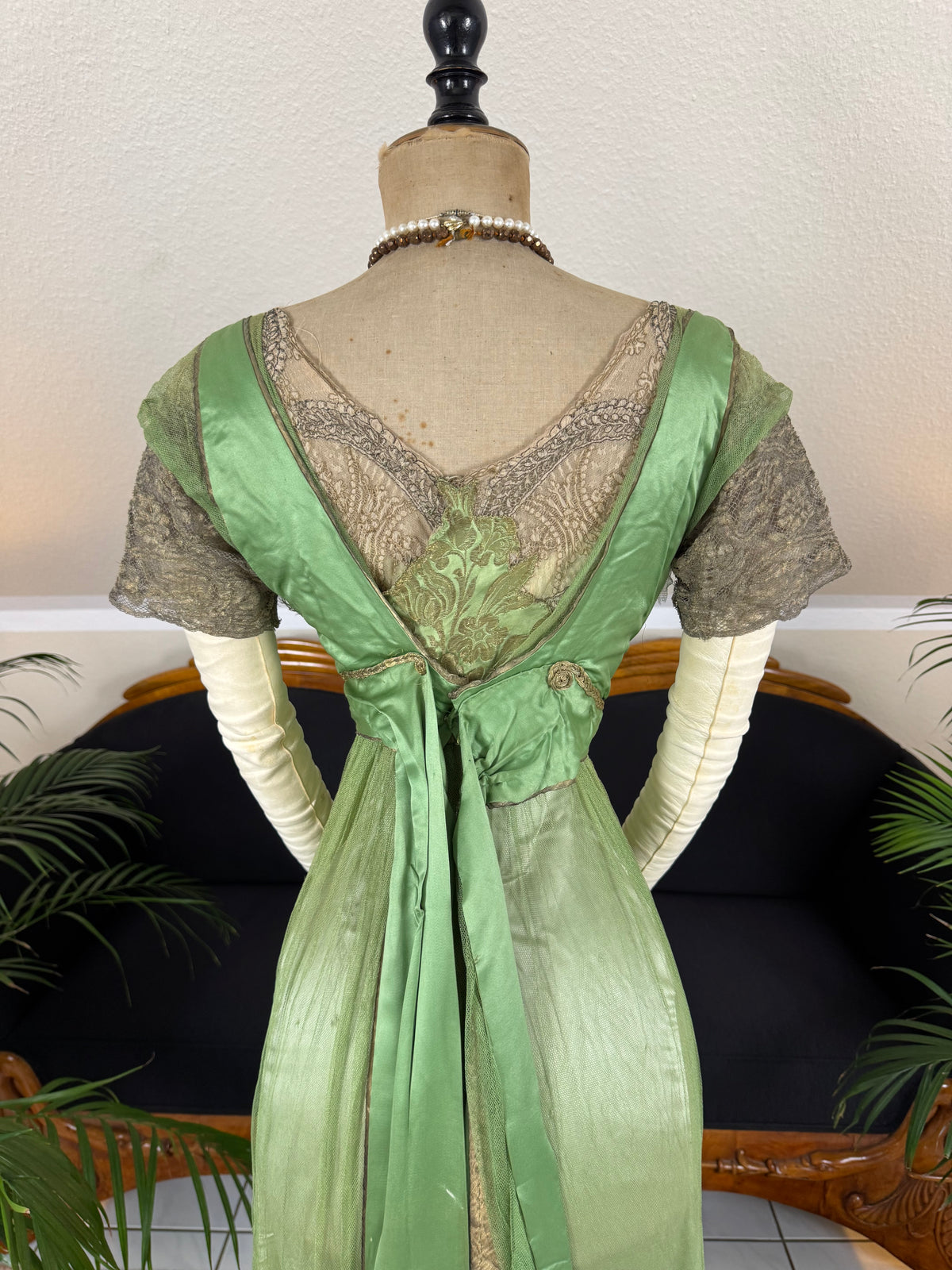 ALBERT FRANCK Jugendstil Abendkleid, Frankfurt am Main, ca. 1911 – Seltenes Hoflieferantenkleid