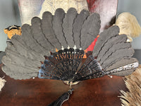 Set of Four Feather Fans and Three Antique Hand Fans – Late 19th to Early 20th Century