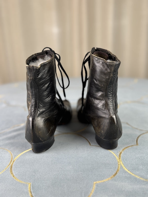 Unworn Lace-up Boots, ca. 1900