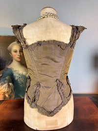 Rococo Bodice for a Young Girl, France, c. 1780 – Antique 18th‑Century Hand‑Sewn Garment