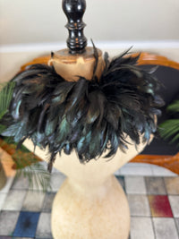 Antique Black Rooster Feather Boa, England, ca. 1928 – Rare 1920s Feather Accessory