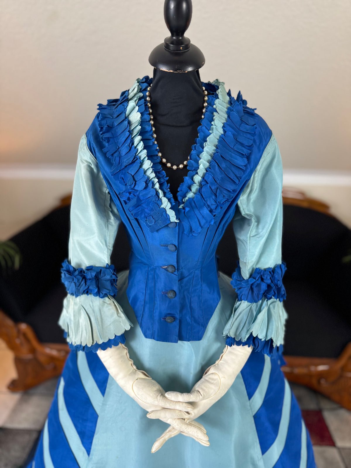 Antique Victorian Evening Dress, England, ca. 1872