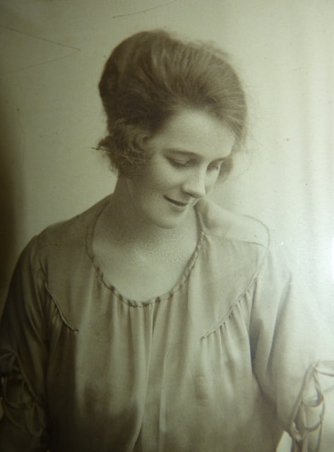 Christening Gown with Original Photo, England, ca. 1923 – Net Tulle & Lace, Silk Slip