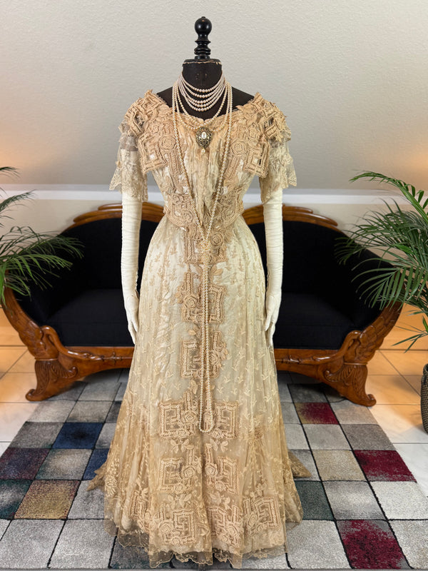 Antique Edwardian Evening Dress, ca. 1906