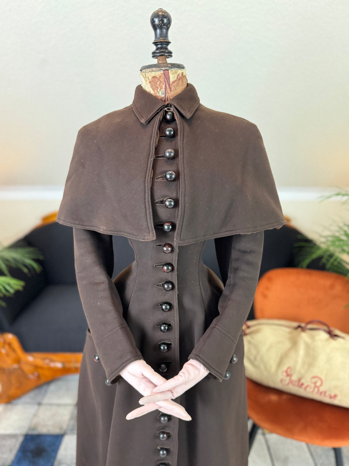 Ensemble de voyage victorien en laine avec sac assorti, Allemagne, vers 1898