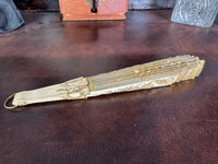 Gold Lace and Sequin Evening Fan ca. 1880 – Antique Victorian Hand Fan