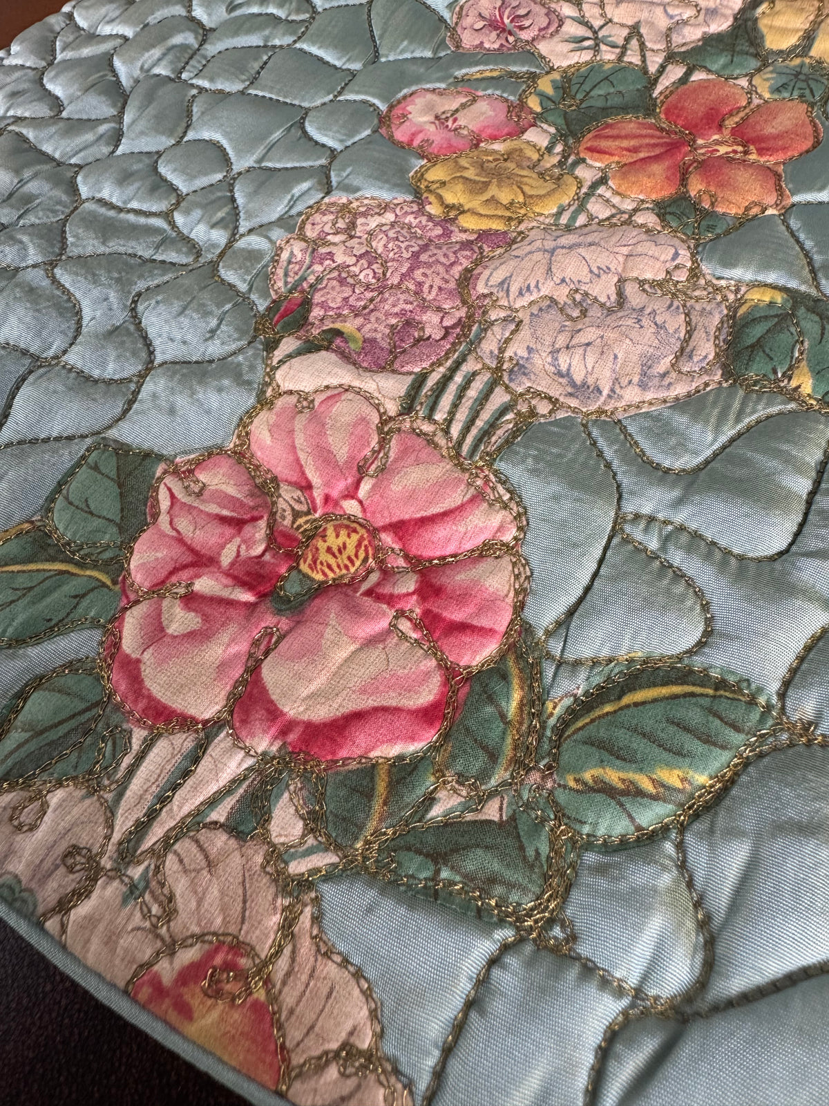 Antique Quilted Beach Bag, France, ca. 1926