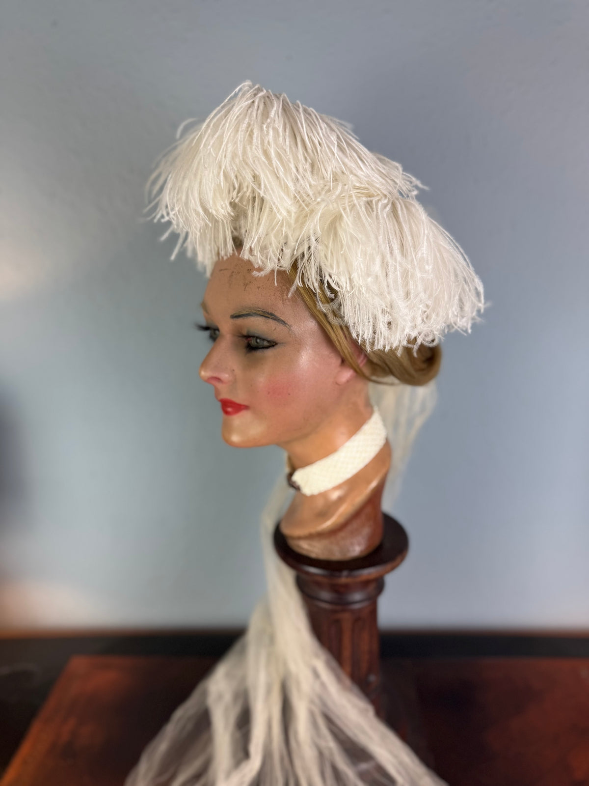 Victorian Ostrich Feather Court Headpiece, ca. 1890 – Debutante Hair Ornament