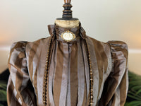 Antique Victorian Striped Day Dress – American Silk Ensemble circa 1891