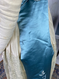 Chantilly & Sky Blue Satin Evening Dress, ca. 1914