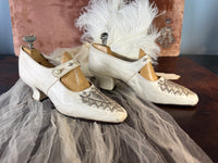 Antique Evening Shoes in Goatskin Leather, England, ca. 1907