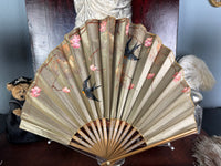 Set of Four Feather Fans and Three Antique Hand Fans – Late 19th to Early 20th Century