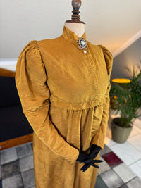 Antique Regency Gown in Gold Moiré Silk, ca. 1815-1820
