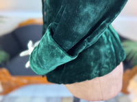 Rare Victorian Riding Jacket, ca. 1878 - Green Velvet, Quilted Silk Lining, Historic Equestrian Fashion